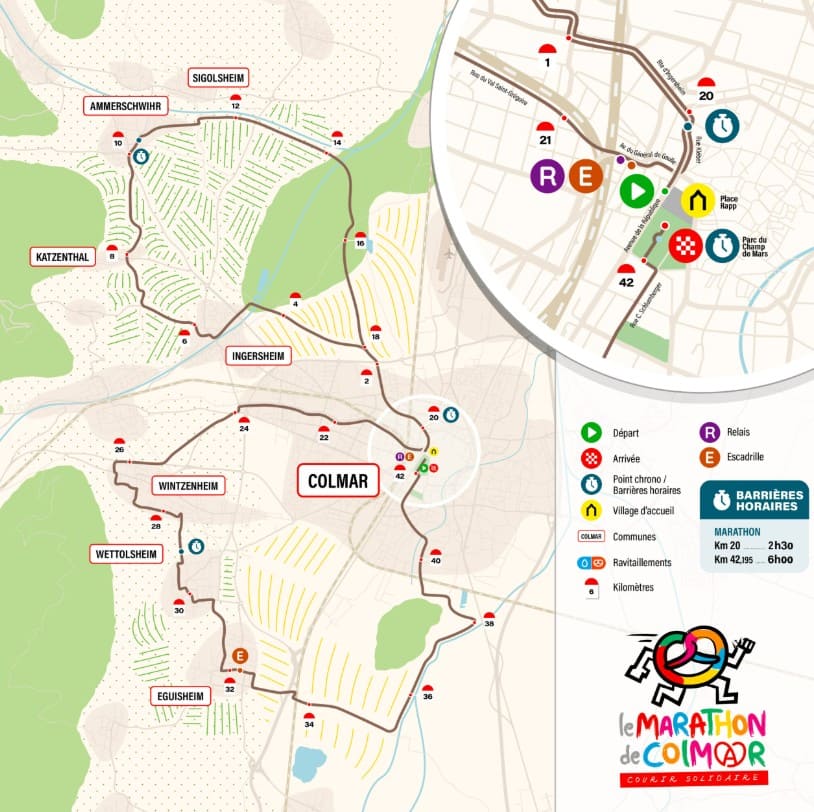 parcours du marathon de Colmar